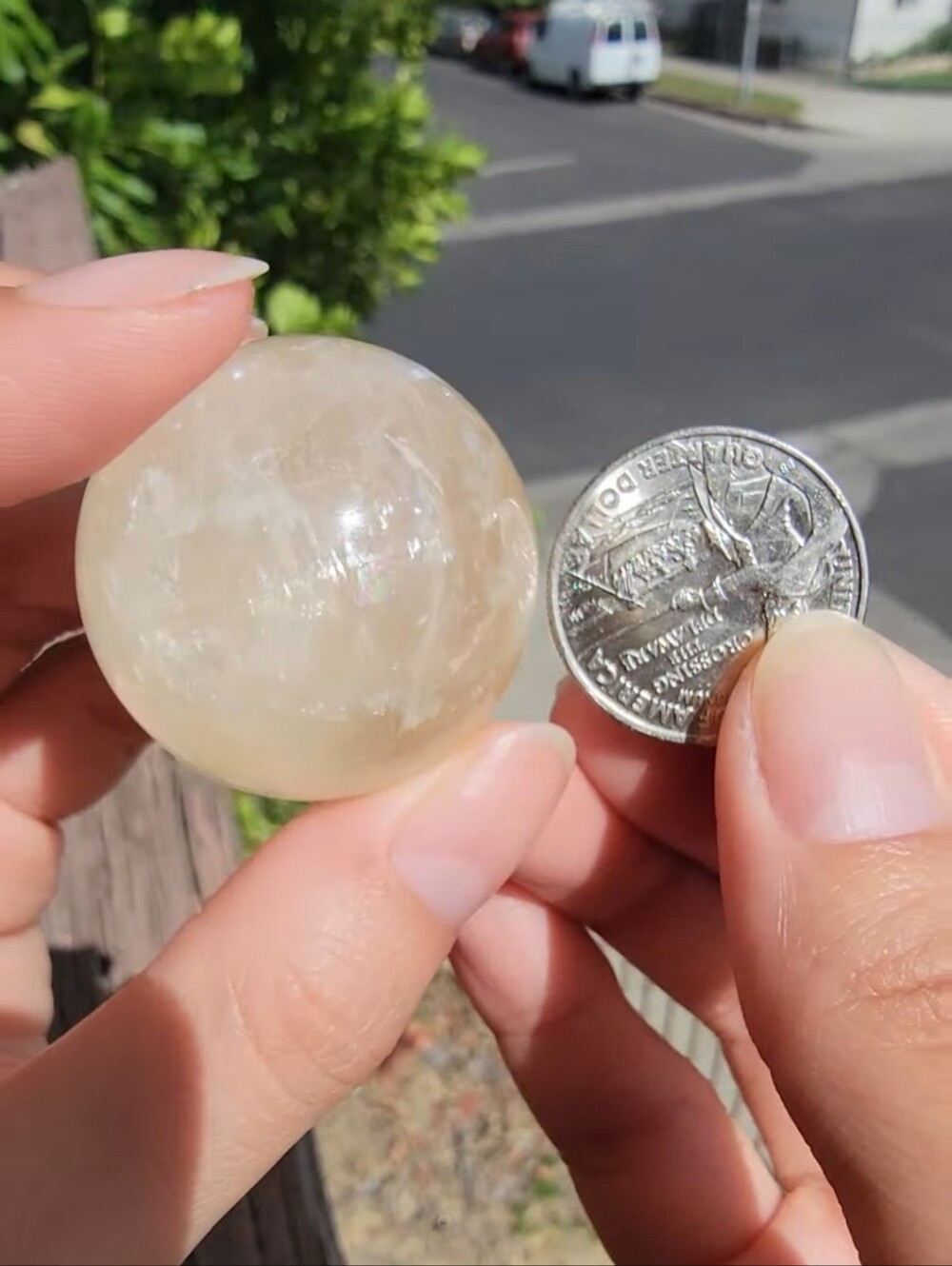 (#6) 33.5MM OPTICAL CALCITE SPHERE